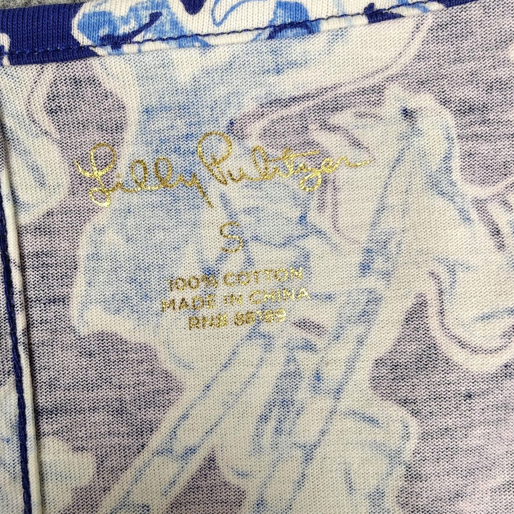 Lilly Pulitzer Lilly Pulitzer Dress Womens S Blue Floral Jersey Ruffle Bell Sleeve Shift Size S / US 4 / IT 40 - 2 Thumbnail