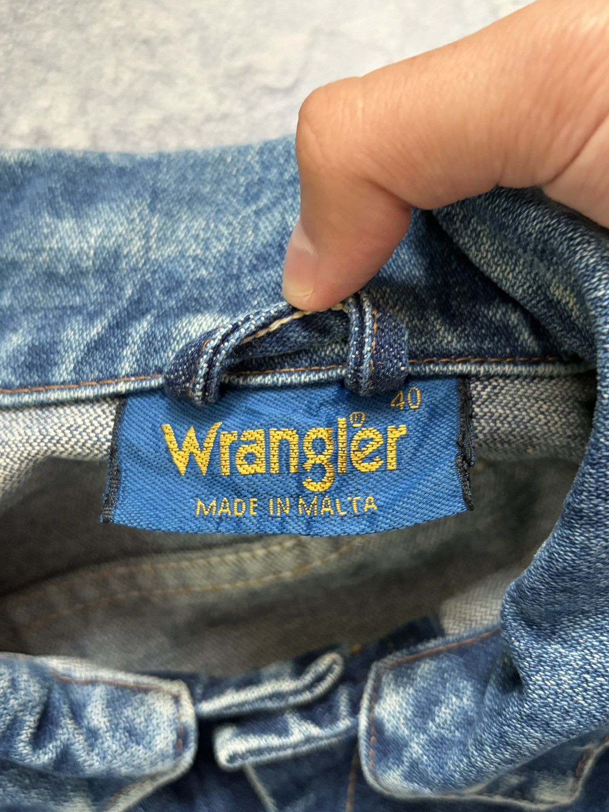 Wrangler Vintage 70s Wrangler Blue Bell Denim Trucker Jacket Malta 40 Size US L / EU 52-54 / 3 - 4 Thumbnail