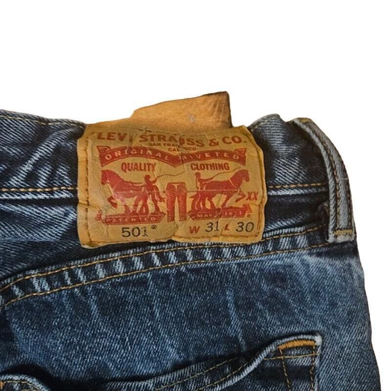 Designer Levi’s 501 Original Fit Button-Fly Jeans W31XL30 Size US 31 - 3 Thumbnail