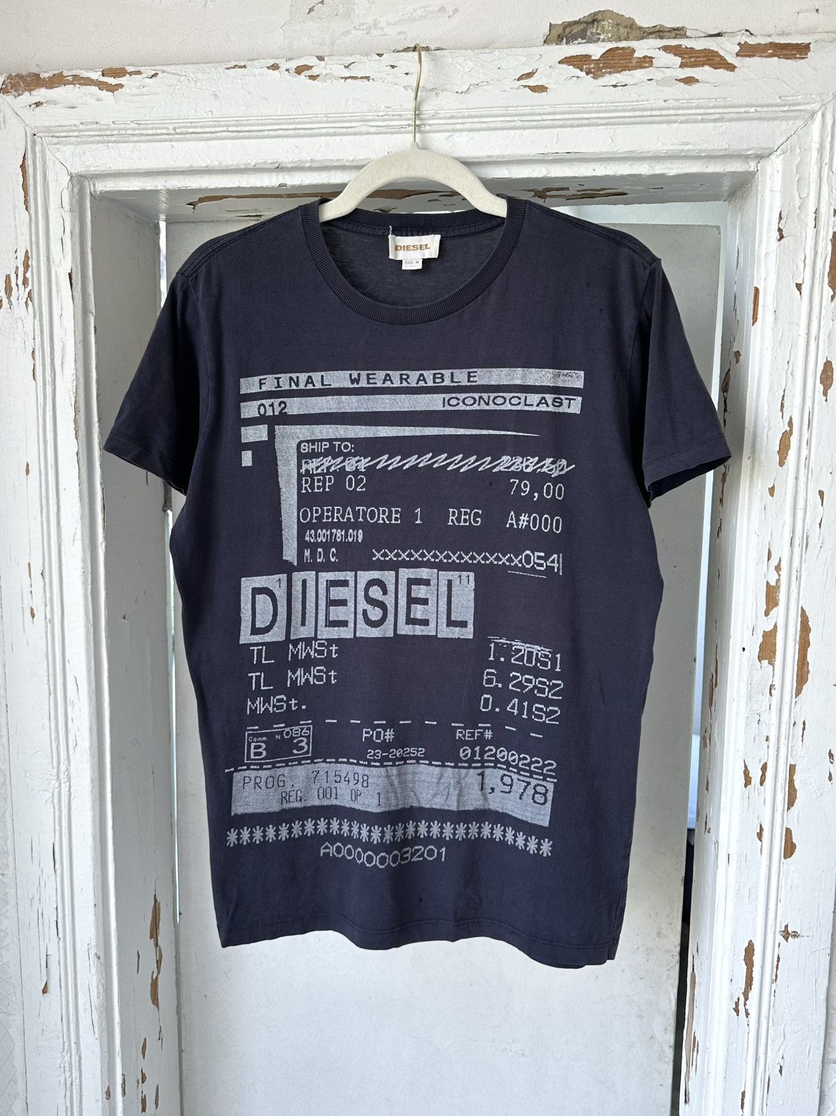 Diesel Vintage Diesel Printed Holey Black T-shirt Size US M / EU 48-50 / 2 - 1 Thumbnail