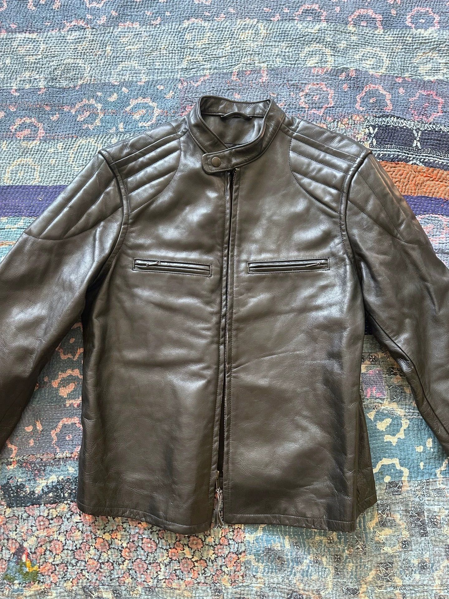 RRL Ralph Lauren RRL J100 Black Leather Moto Jacket M Size US M / EU 48-50 / 2 - 1 Thumbnail