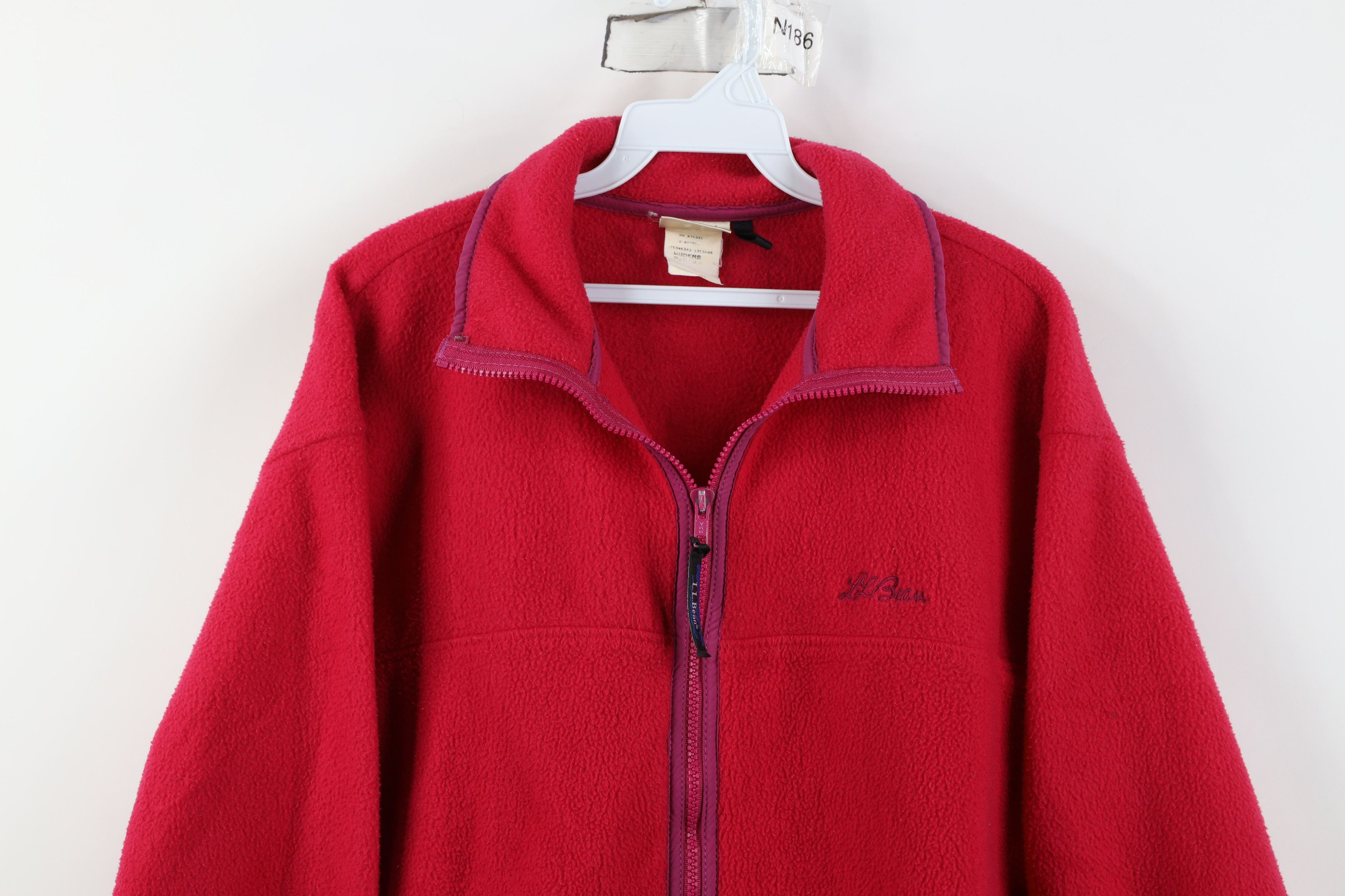 L.L. Bean Vintage 90s LL Bean Script Fleece Full Zip Jacket USA Pink Size M / US 6-8 / IT 42-44 - 2 Thumbnail
