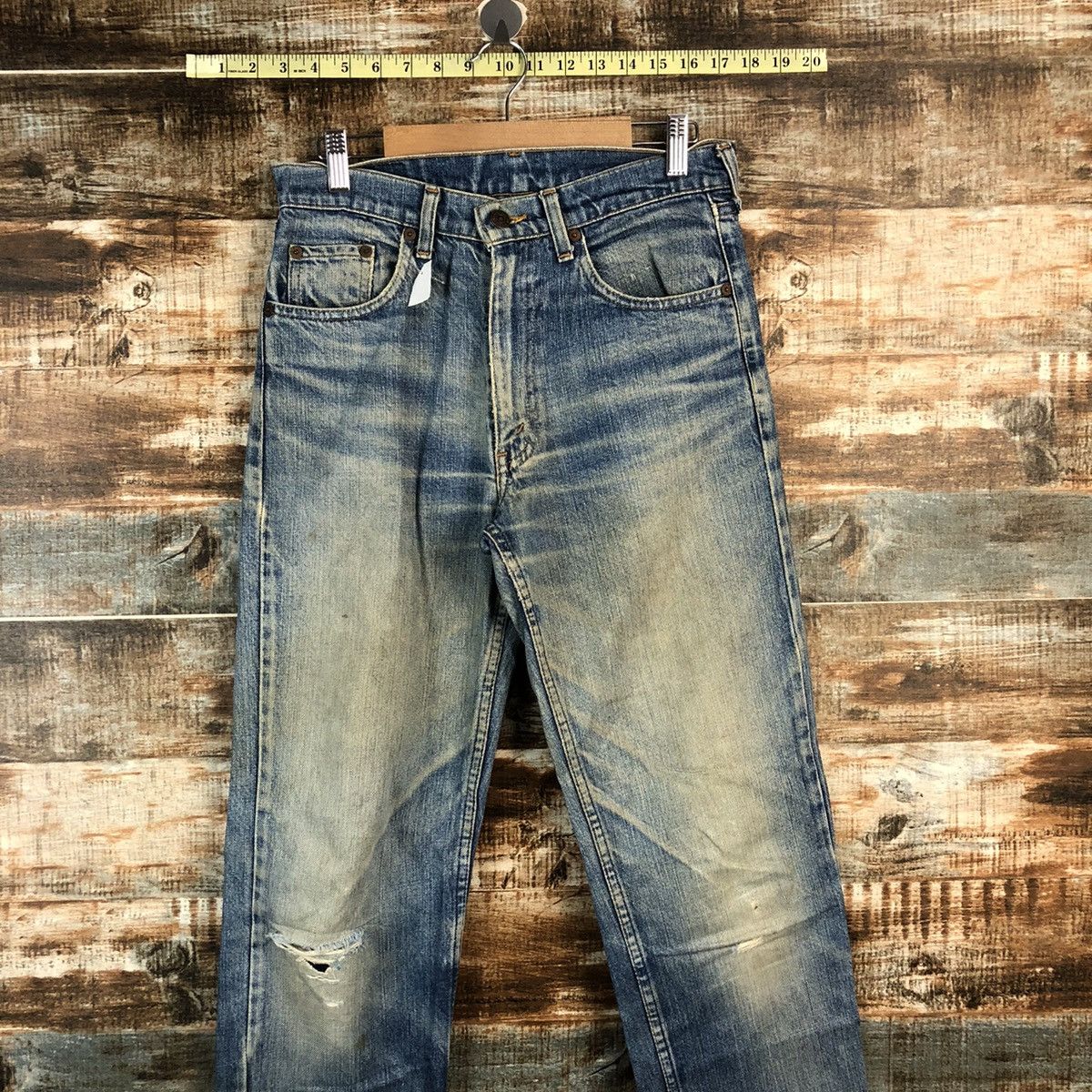 Levi's DLL Levis Blue ripped vintage Denim Pants #C240 Size US 27 - 2 Thumbnail