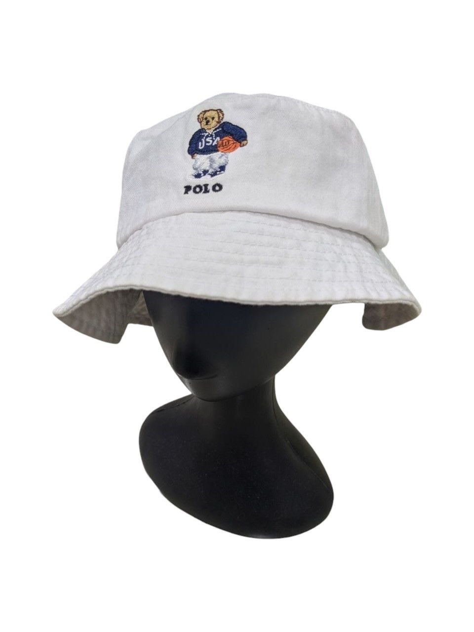 Polo Ralph Lauren VINTAGE POLO RALPH LAUREN ICONIC BEAR USA TWILL BUCKET HAT Size ONE SIZE - 1 Thumbnail