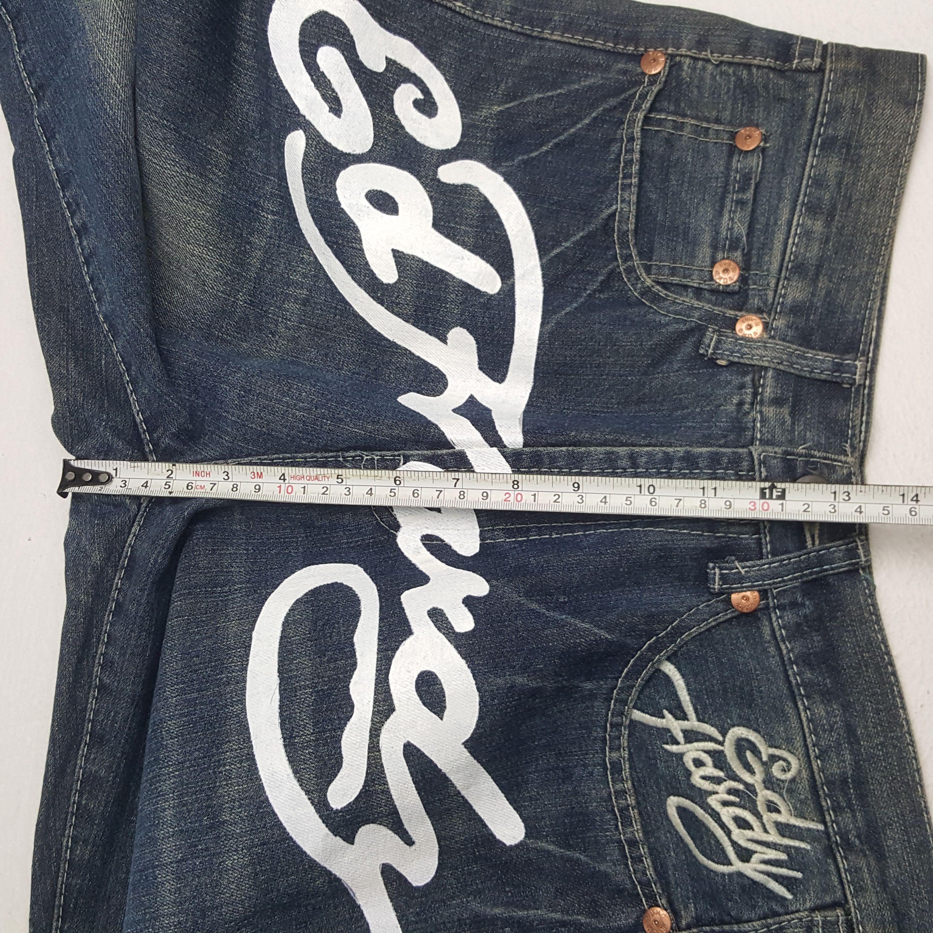 Ed Hardy × Vintage Vintage Ed Hardy Custom Logo Spell Out Denim Jeans Size US 30 / EU 46 - 8 Thumbnail