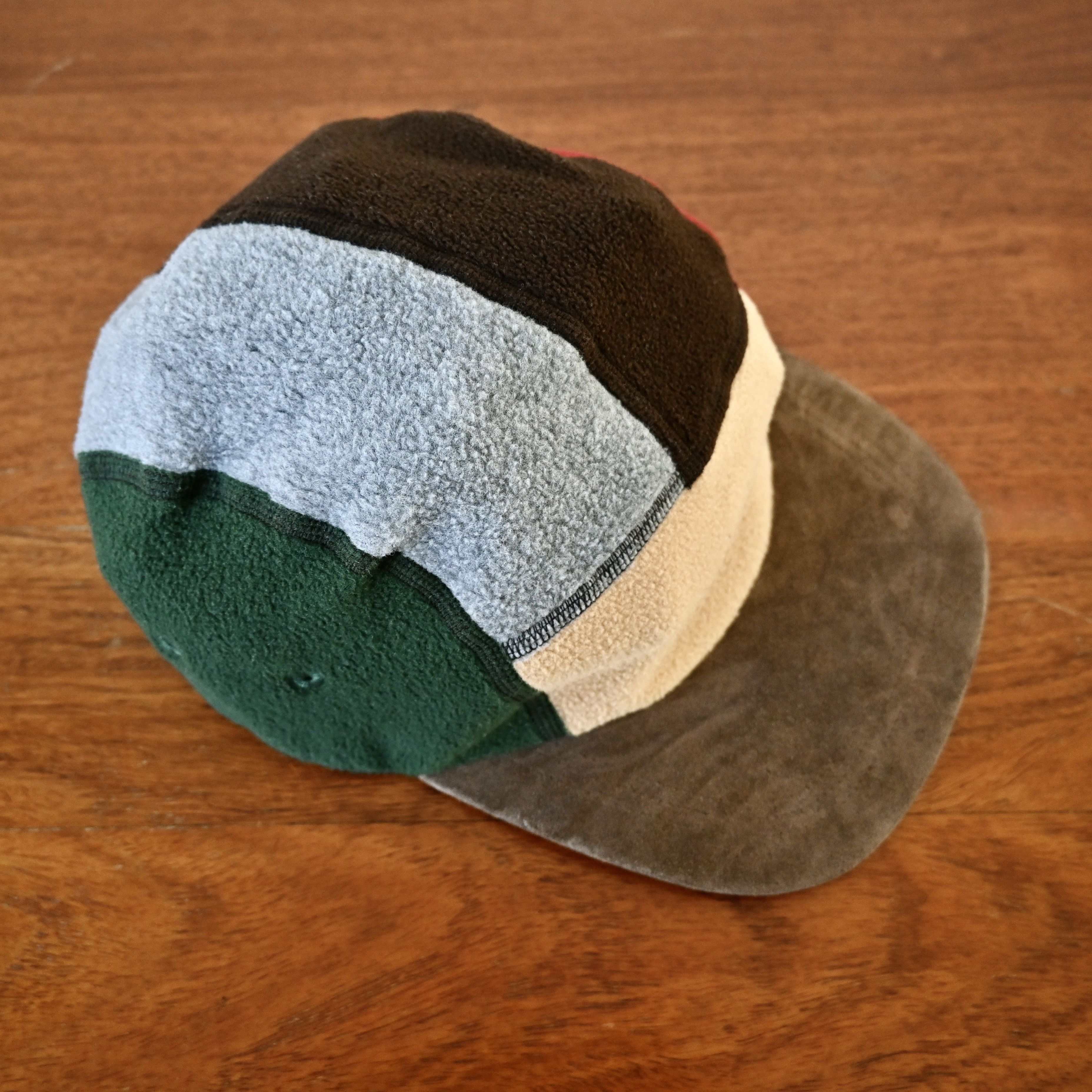 BEAMS Plus multi color fleece 5 panel hat with suede visor