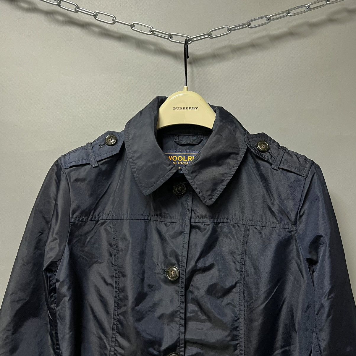 Woolrich Woolen Mills WOOLRICH Trench Coat For Women’s 100% Nylon Navy Size XS / US 0-2 / IT 36-38 - 3 Thumbnail