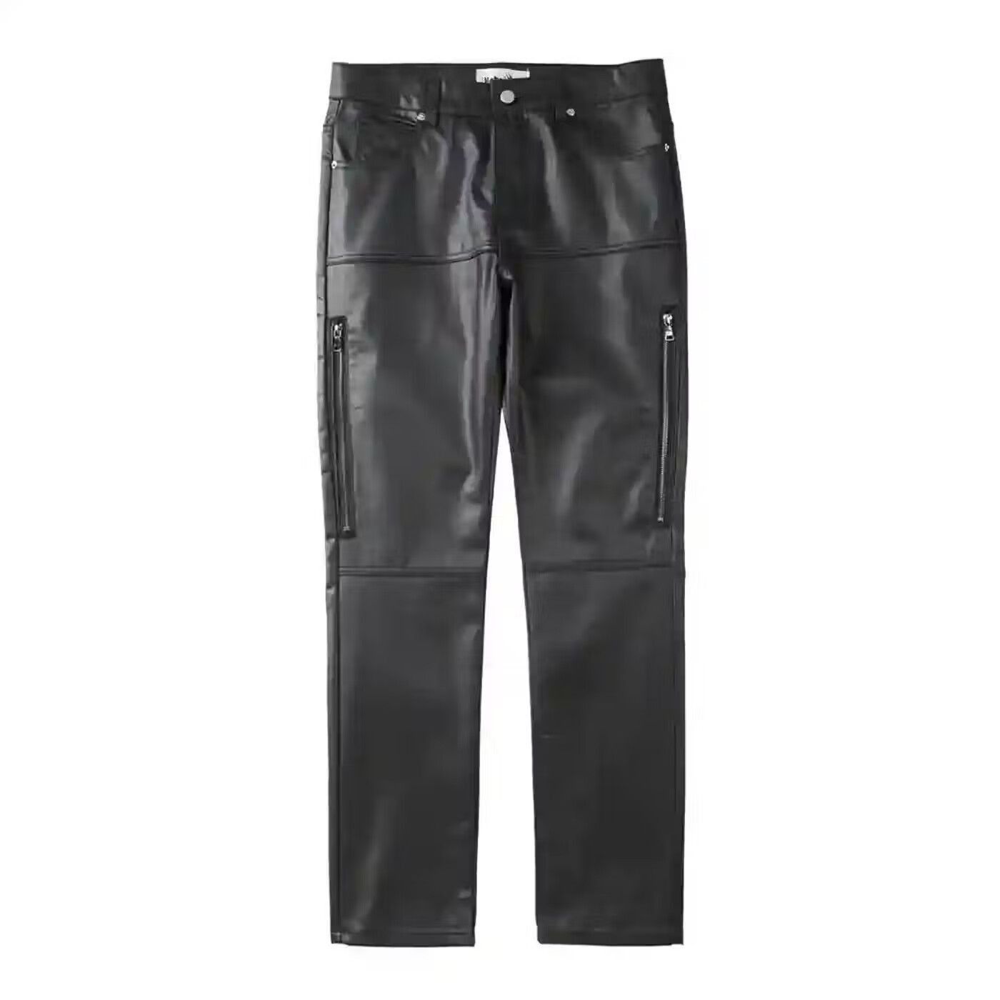 image of Vintage Zipper Wax Utility Stack Hiphop Jeans in Black, Men's (Size 32)