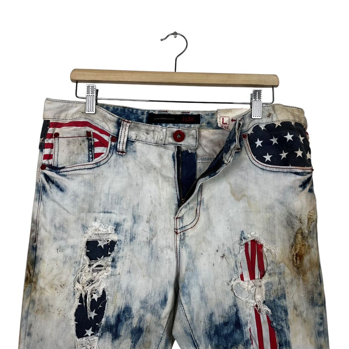 Jean Vintage ILDF Punk Distressed Motive Denim Size US 34 / EU 50 - 14 Thumbnail