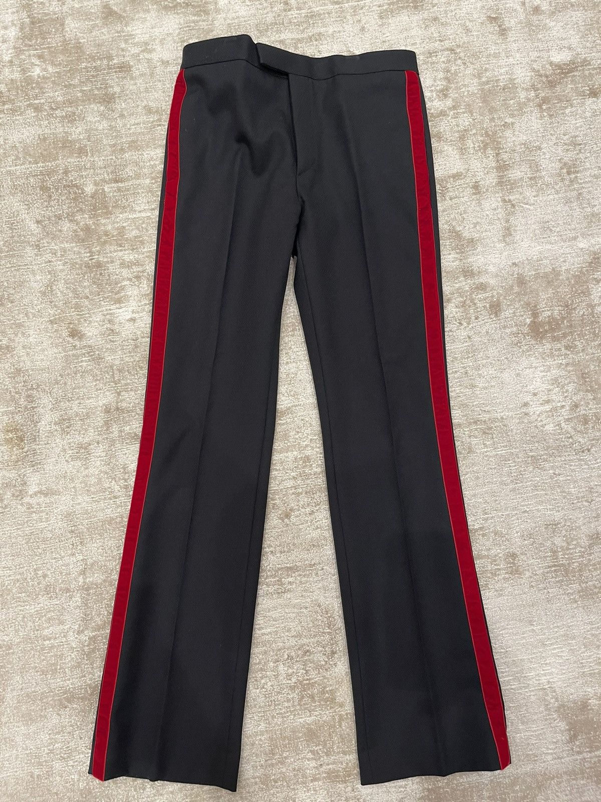 Hedi Slimane × Saint Laurent Paris fw 2016, tuxedo pants with red detail Size 48S - 13 Thumbnail