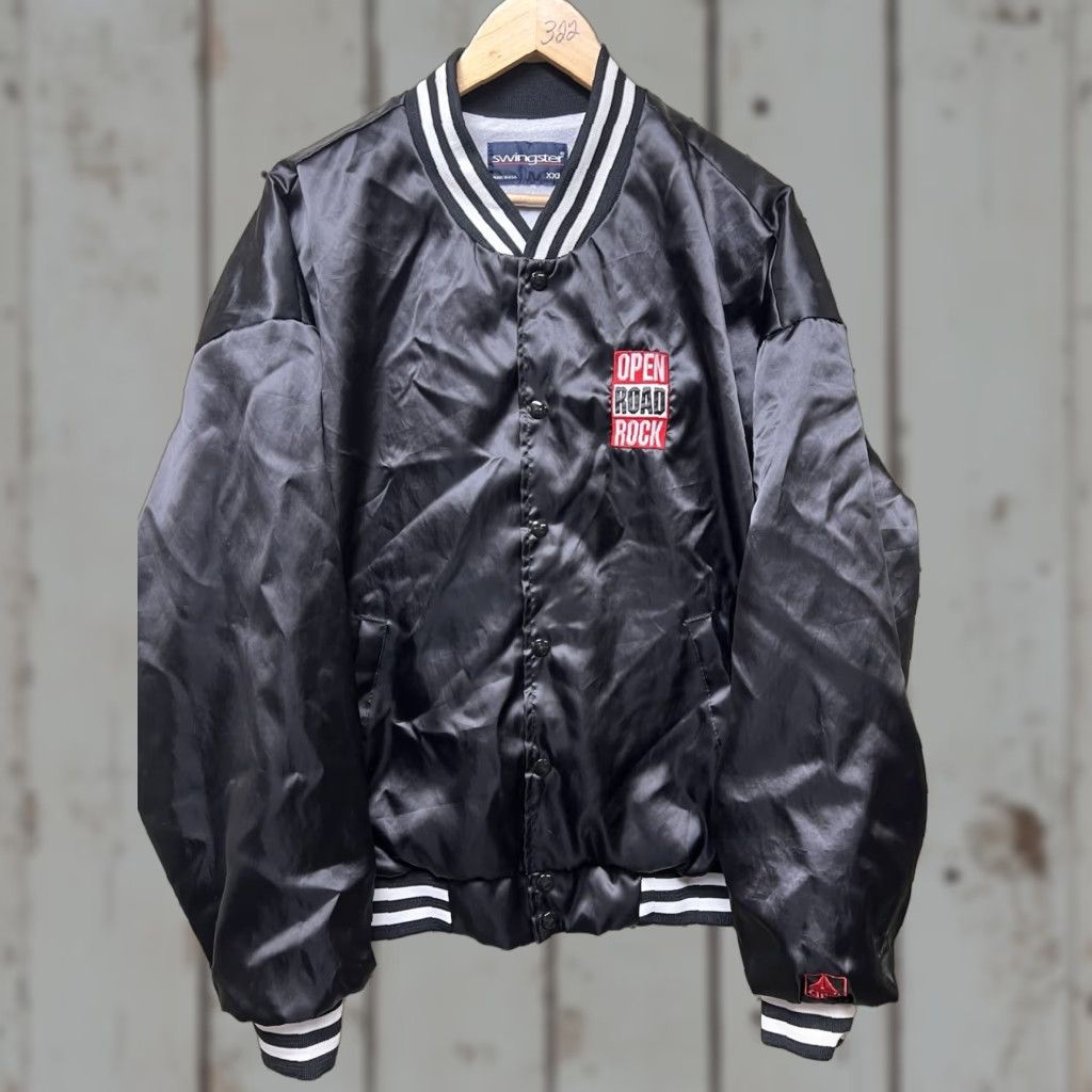 Vintage VINTAGE Swingster Jacket - USA Made - Bomber - Black - Snap - 2XL - Men - Nylon - Polyester - Solid - Open Road Rock Swingster Concert Staff Size US XXL / EU 58 / 5 - 1 Thumbnail