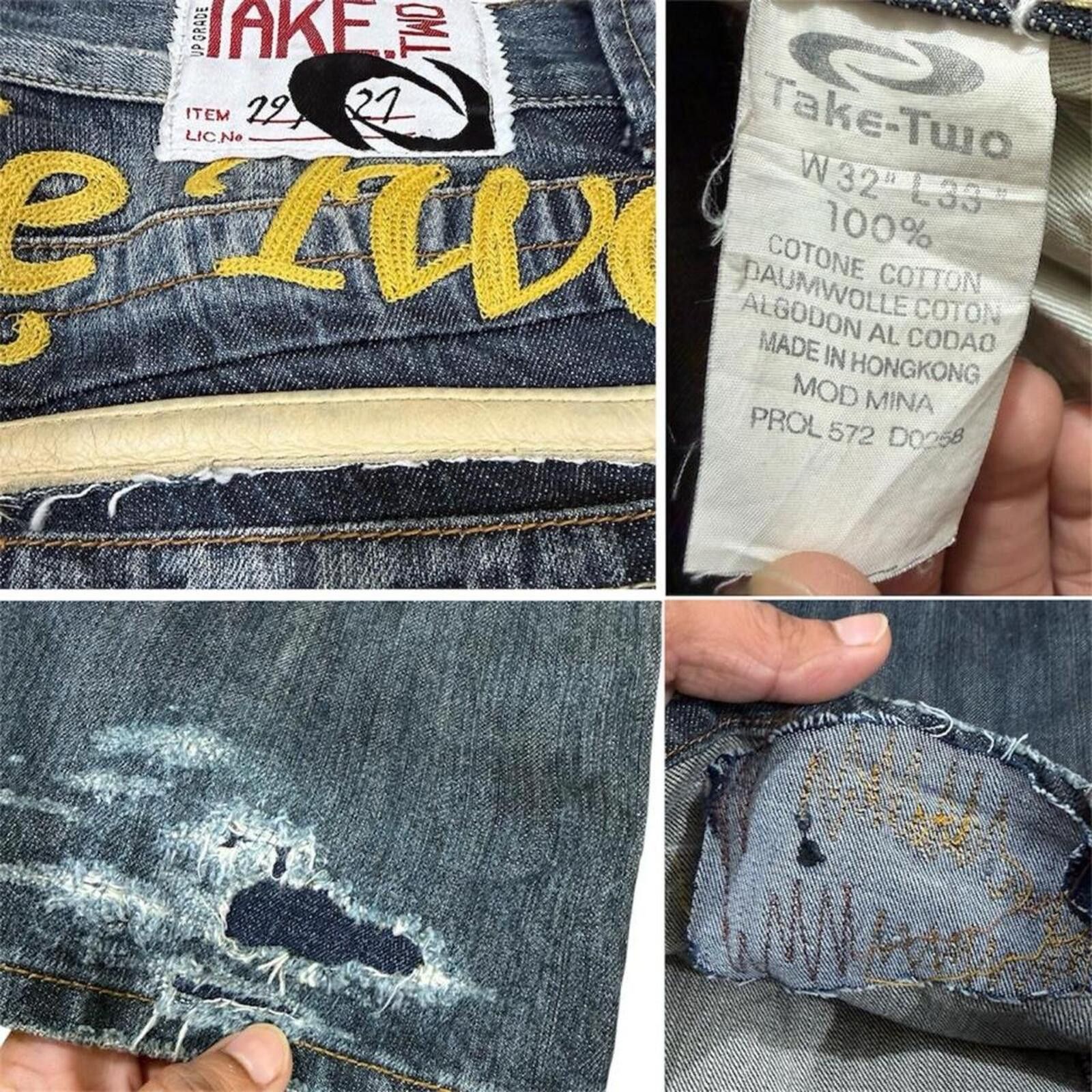 Other Y2K Take Two leather work bootcut style denim jeans Size US 31 - 7 Thumbnail