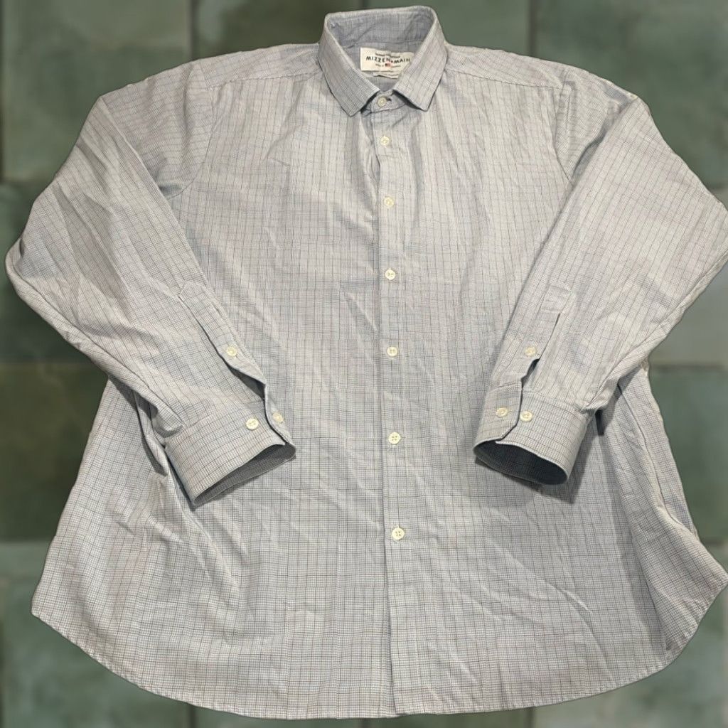 Mizzen+Main MIZZEN+MAIN Button-Up Shirt XXL Blue/Brown Plaid Knit Stretch Casual Men’s Long Sleeve Collared Regular Fit 2XL Mens Size US XXL / EU 58 / 5 - 1 Thumbnail