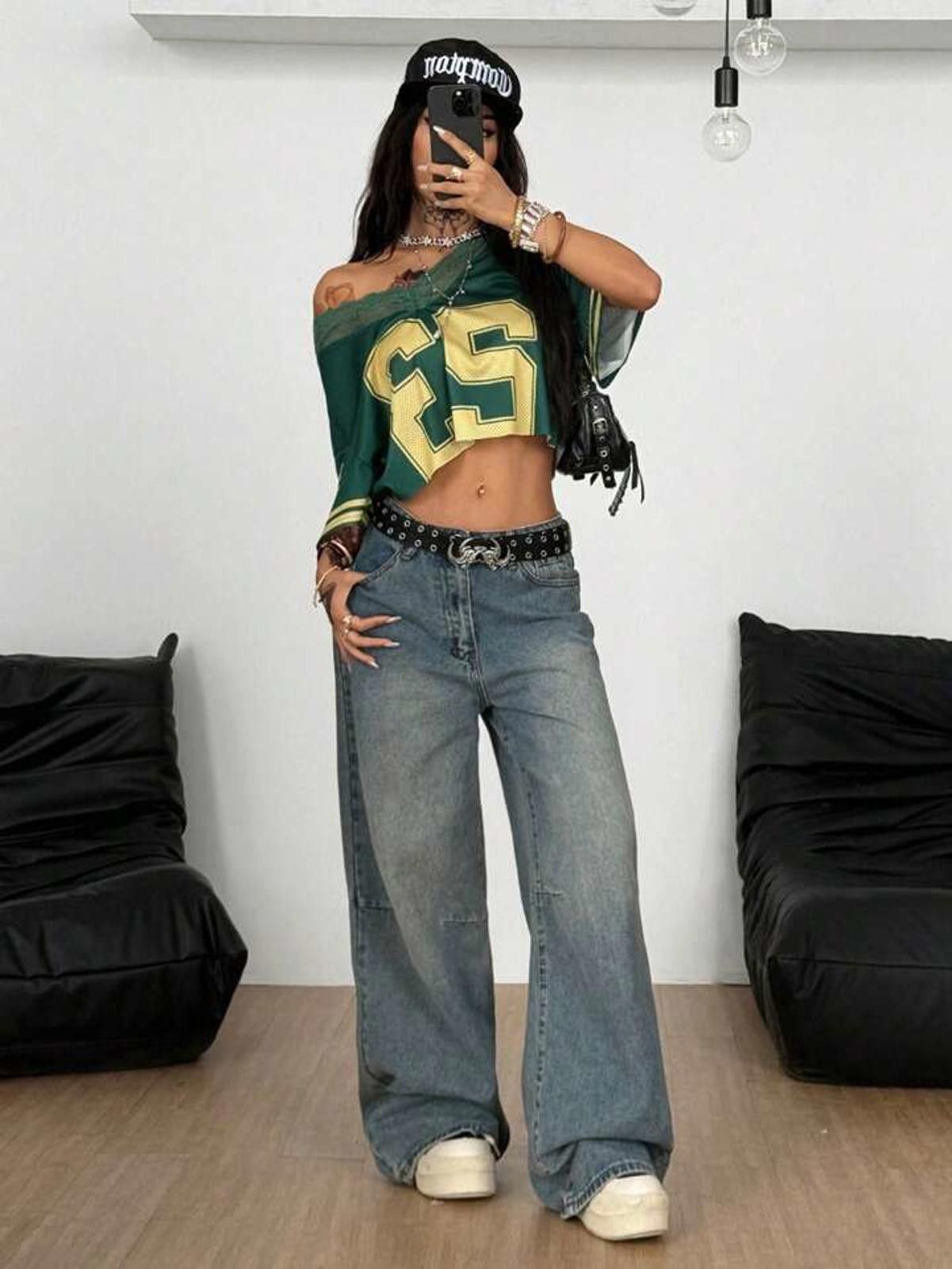 Other Green and Yellow Lace Trim Mesh Crop Top Jersey Size ONE SIZE - 4 Thumbnail