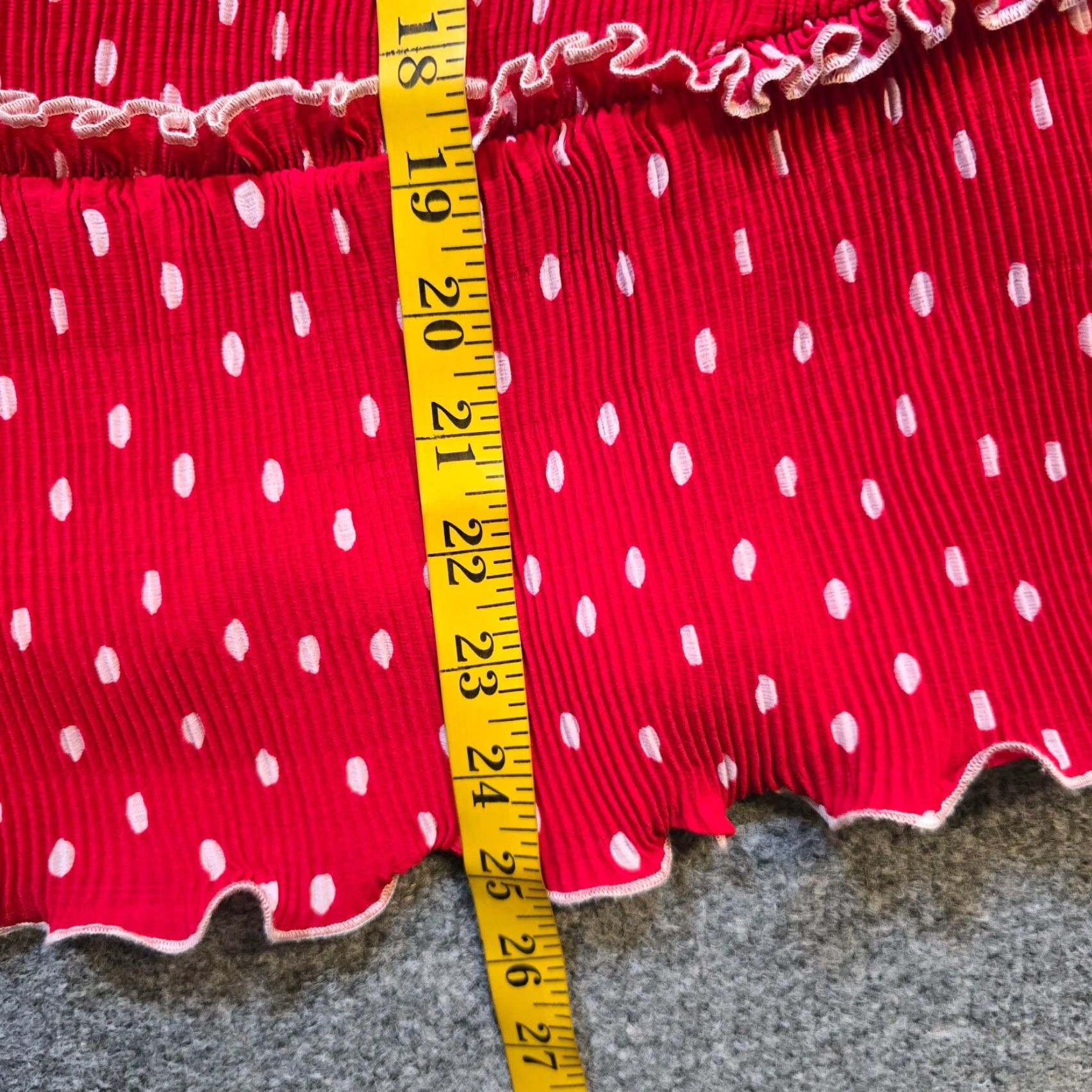 J.Crew J.CREW Blouse Womens Medium Red Polka Dot Pleated Long Sleeve Casual Holiday Career Shirts Size M / US 6-8 / IT 42-44 - 6 Thumbnail