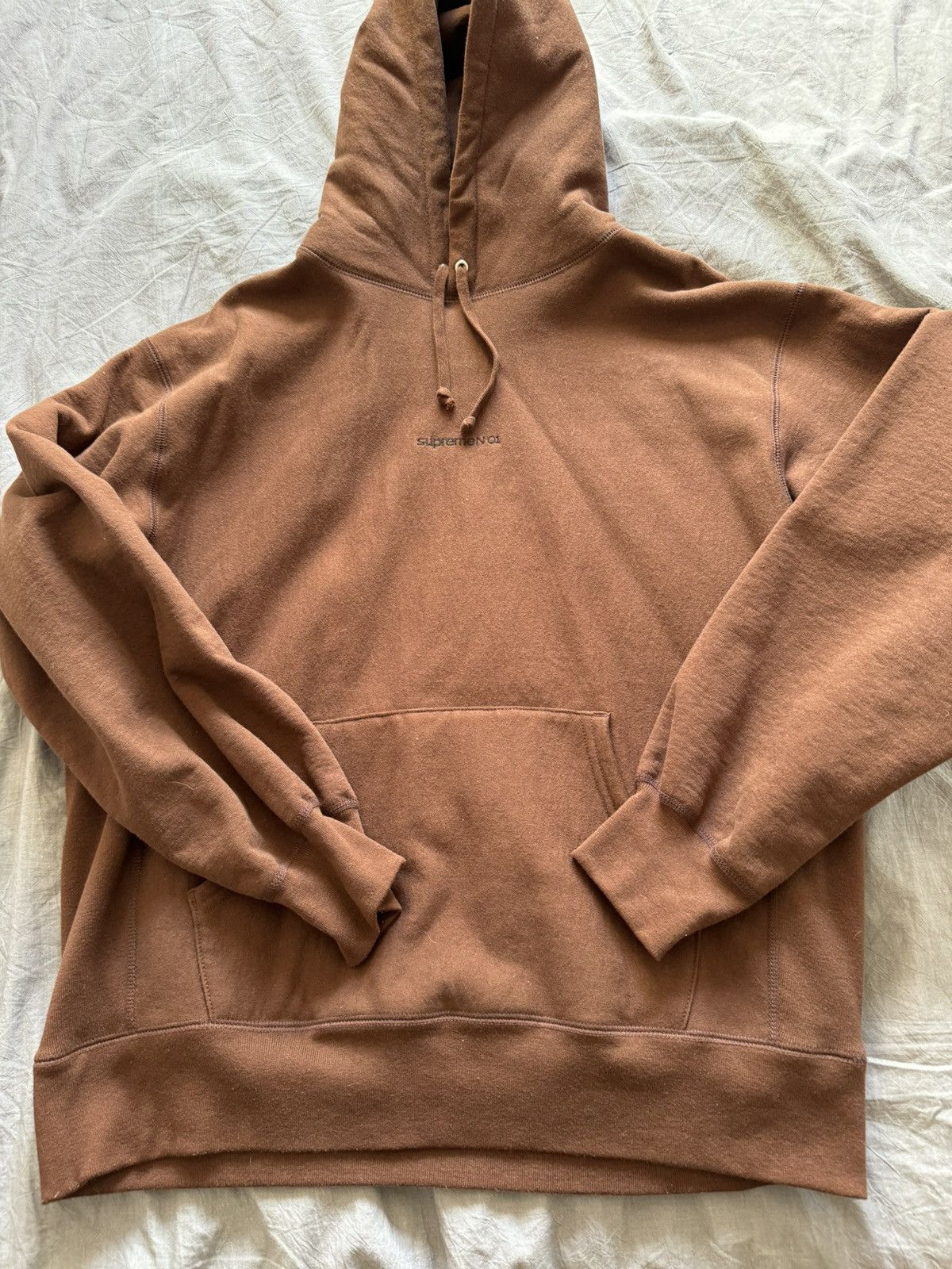 Supreme Supreme Number 01 Micro Logo Hoodie Large Brown Size US L / EU 52-54 / 3 - 1 Thumbnail