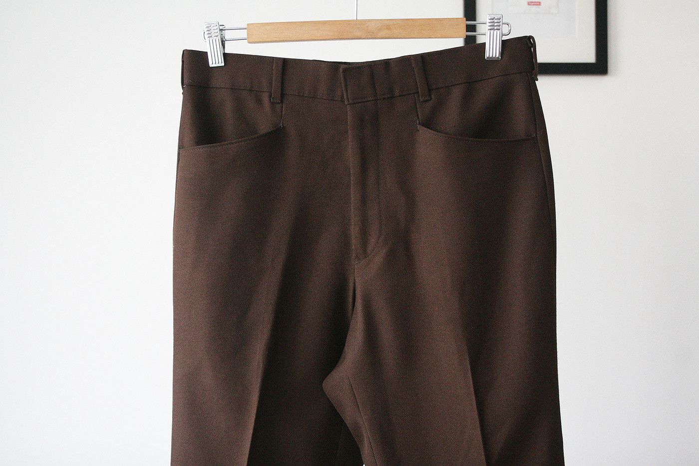 Levi's VINTAGE LEVIS STA PREST SLACKS TYLER COWBOY 70s Brown Pants Size US 30 / EU 46 - 2 Thumbnail