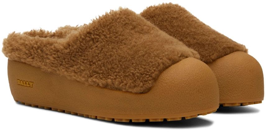 Bally o1y1224 Padded Shearling Slippers in Camel Size US 10 / EU 43 - 3 Thumbnail