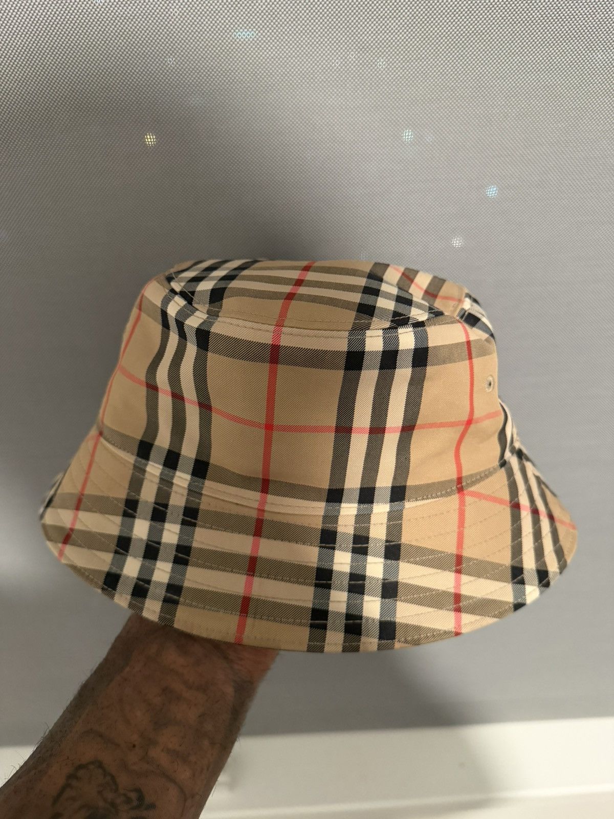 Burberry Check Cotton Bucket Hat Size ONE SIZE - 7 Thumbnail