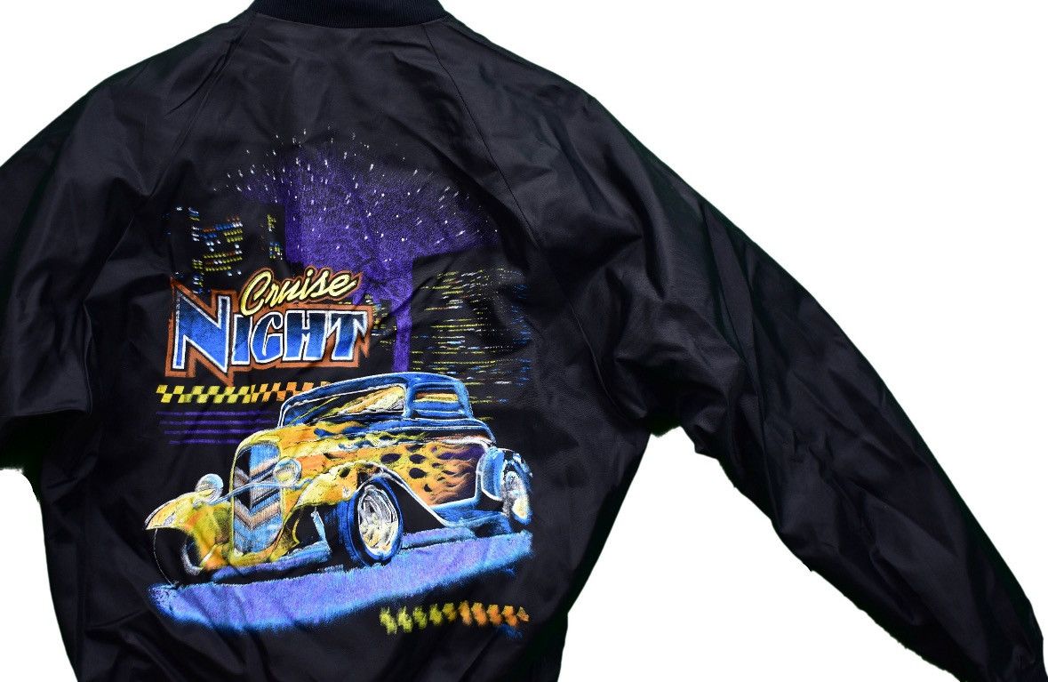 Vintage Experimental Black Graphic Car Bomber Jacket USA Small Size US S / EU 44-46 / 1 - 4 Thumbnail