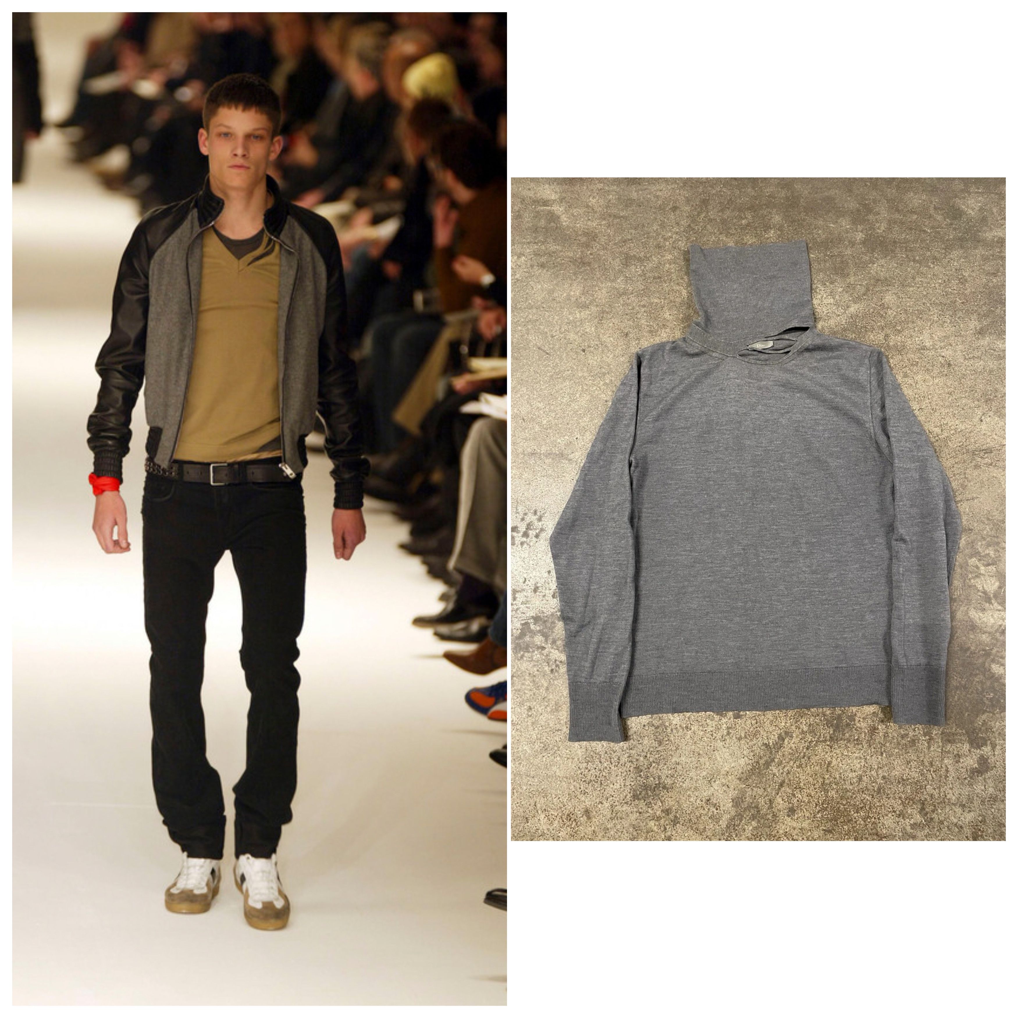 Dior × Hedi Slimane Dior Homme AW04 “VOTC” runway slashed v-neck