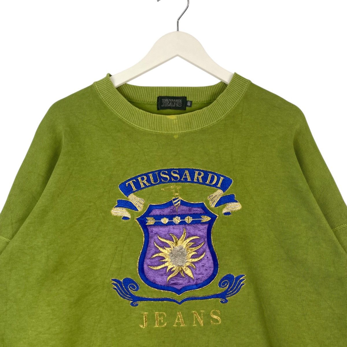 Trussardi Vintage Trussardi Jeans Embroidered Sweatshirt Green Size L Size L / US 10 / IT 46 - 3 Thumbnail