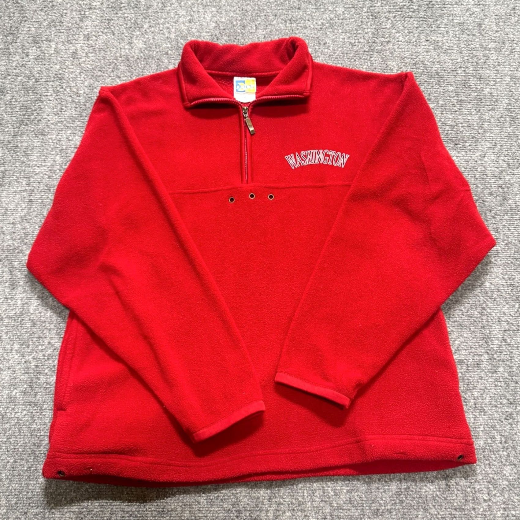 Vintage VINTAGE Washington Embroidery 1/4 Zip Sweatshirt Mens M Red Cotton Fleece Holes Y2K Distressed Footwear? Size US M / EU 48-50 / 2 - 5 Thumbnail