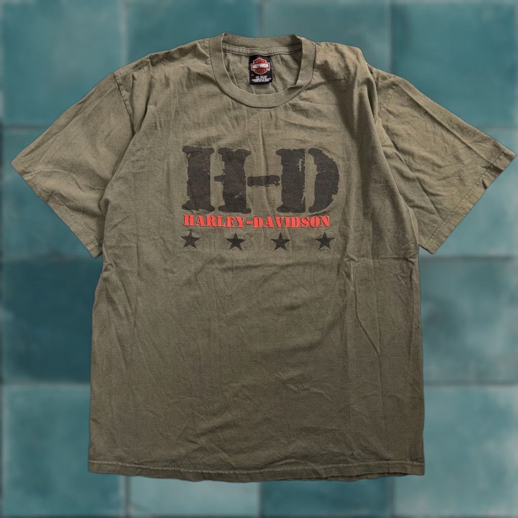 Harley Davidson VINTAGE Harley-Davidson Shirt XL Men Green Solid Graphic Print 80s 90s Motorcycle T-Shirt Size US XL / EU 56 / 4 - 1 Thumbnail