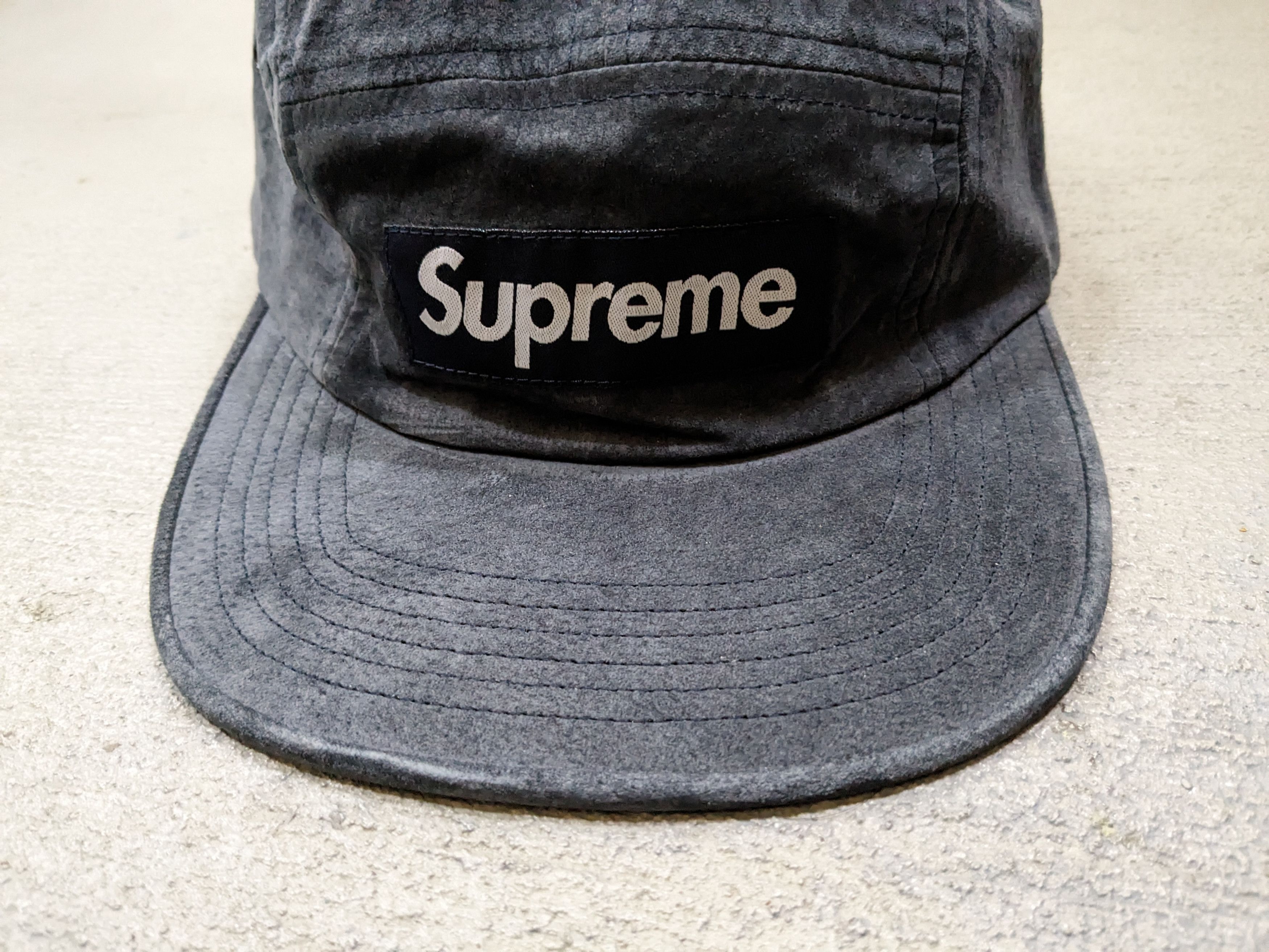 Supreme Supreme Suede 5 Panel Camp Cap Navy Blue SS17 Size ONE SIZE - 3 Thumbnail