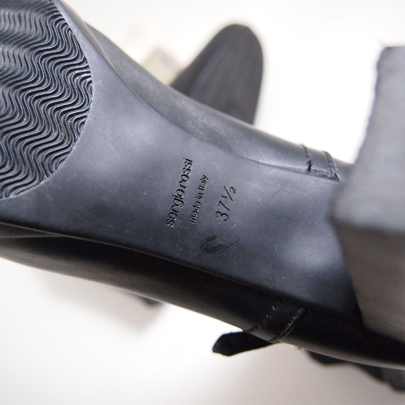 Sergio Rossi Sergio Rossi High Heel Boots Black Leather US 37.5 EU 7.5 Size US 7.5 / IT 37.5 - 7 Thumbnail