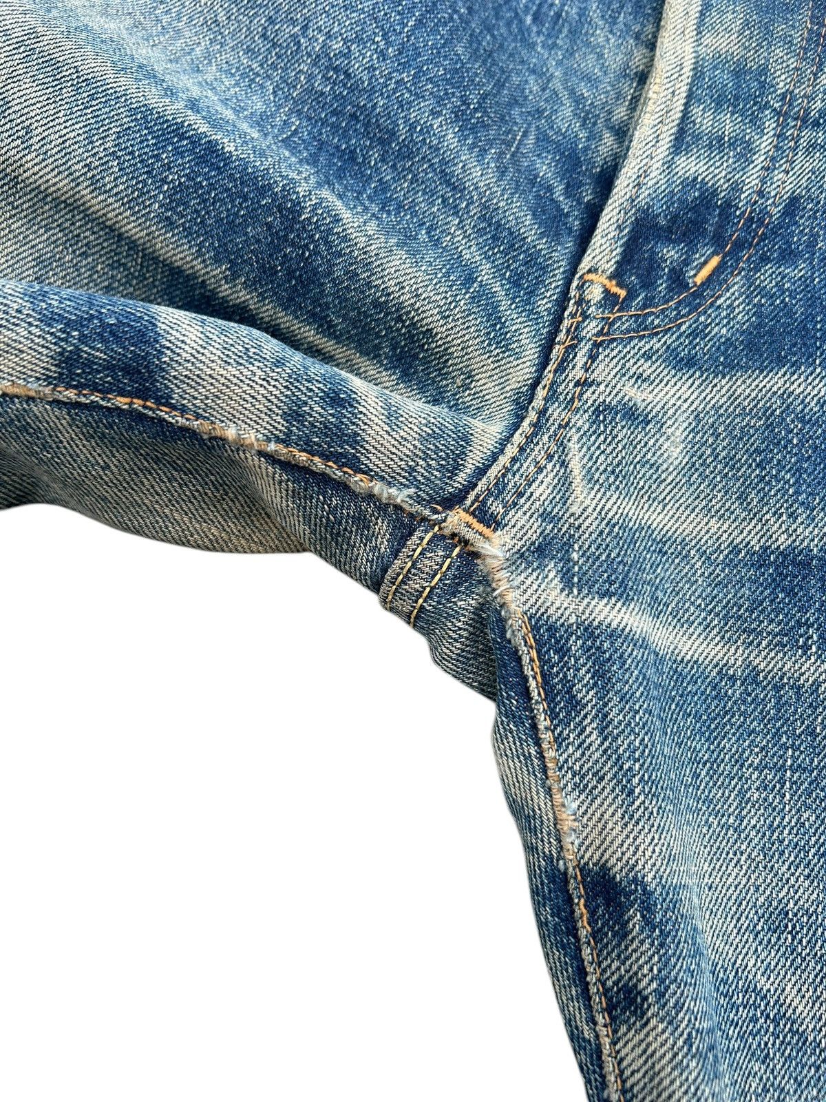 Kapital Thrashed Vintage Blue Blue Indigo Selvedge Denim Jeans Size US 32 / EU 48 - 13 Thumbnail