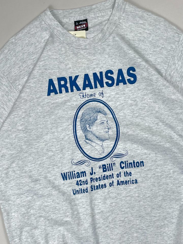 Fruit Of The Loom × Vintage Vintage 90s Bill Clinton T-Shirt Size US L / EU 52-54 / 3 - 2 Thumbnail