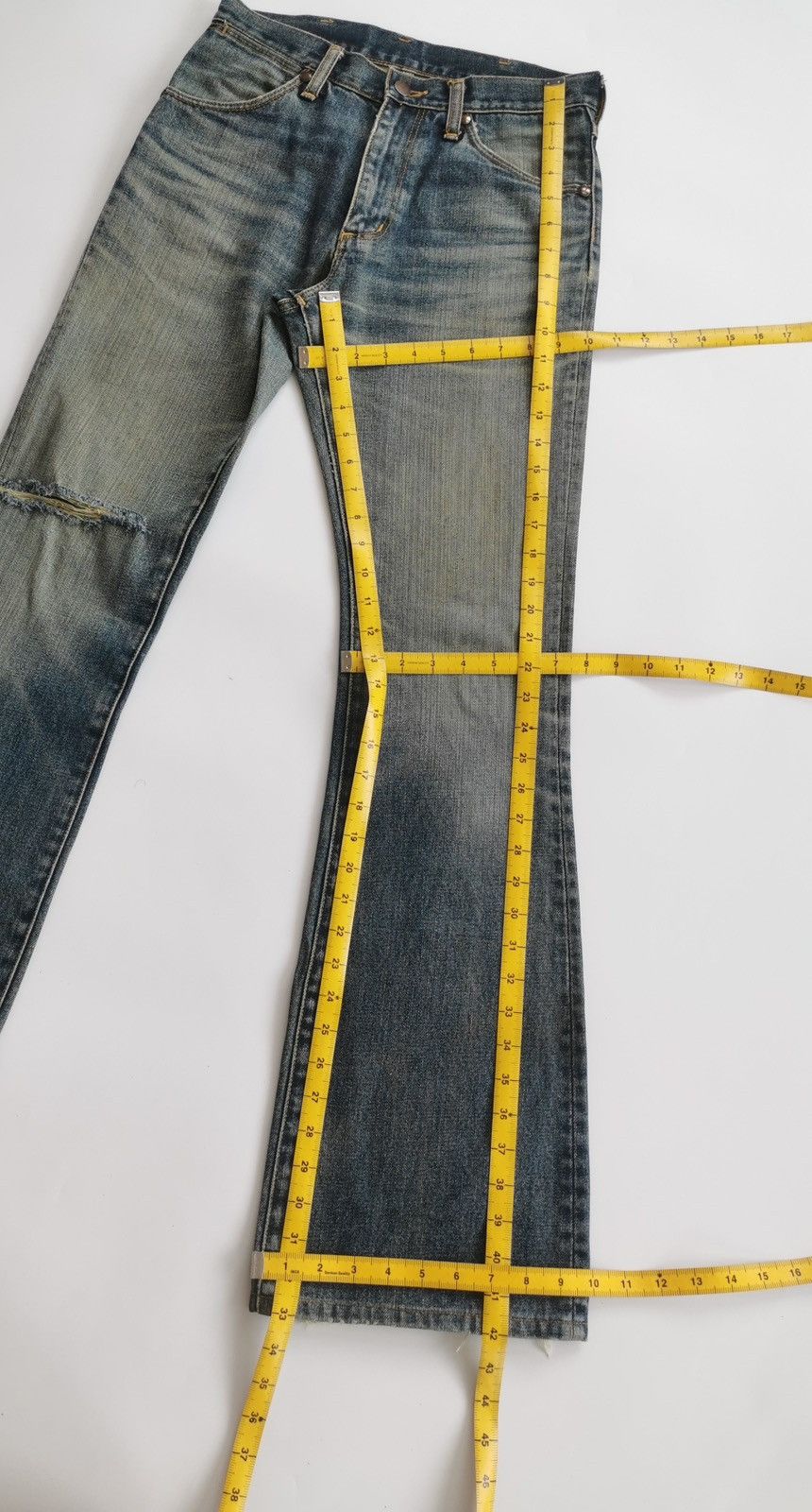 Vintage Vintage Bootcut Wrangler Faded Mud Denim Jeans Size US 28 / EU 44 - 11 Thumbnail