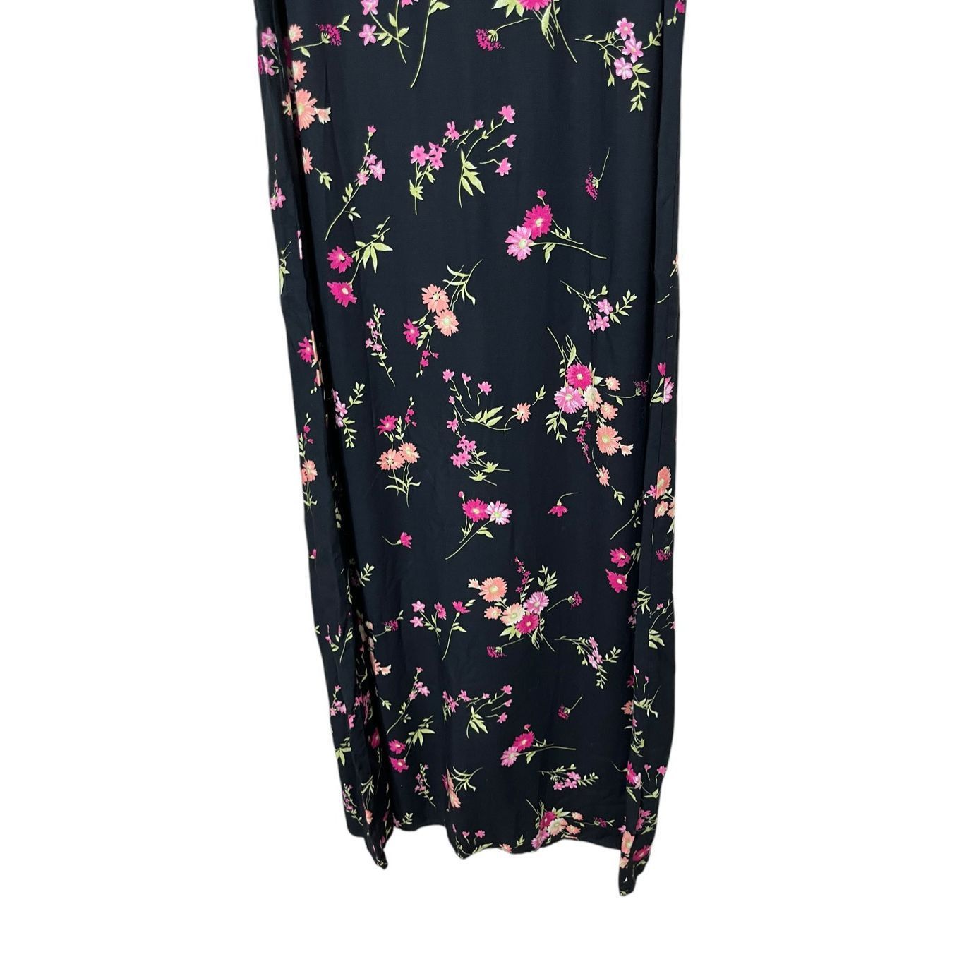 Other Vintage Studio Ease 90s Black Floral Print Maxi Dress Size 10 Size L / US 10 / IT 46 - 3 Thumbnail