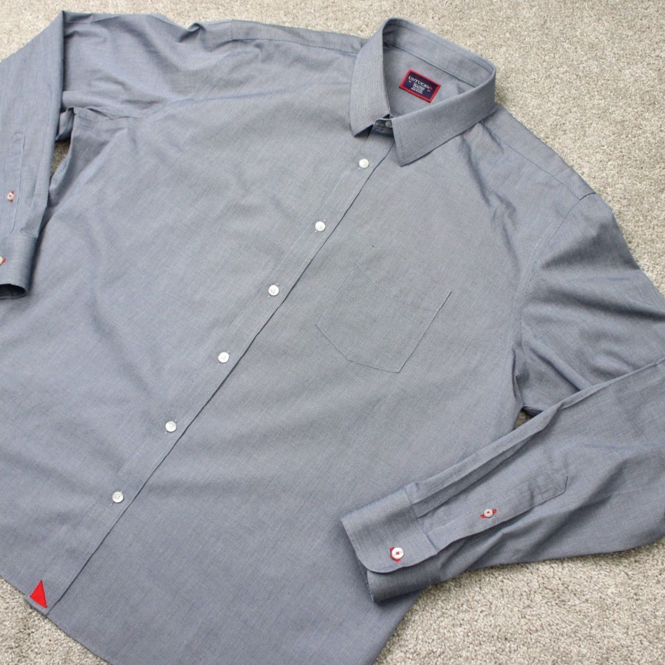 UNTUCKit UNTUCKit Shirt Mens 2XL Blue Button-Up Long Sleeve Cotton Wrinkle-Resistant Size US XXL / EU 58 / 5 - 3 Thumbnail