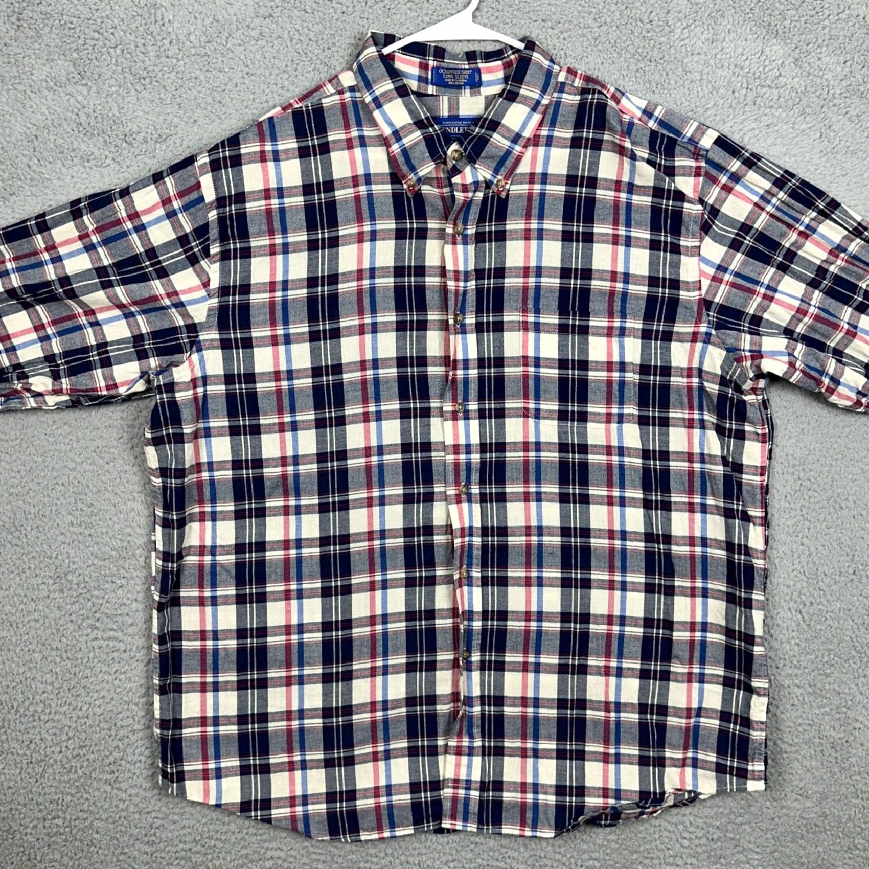 Pendleton Pendleton Mens XXL Shirt Button-Up White Blue Plaid Oceanside Long Sleeve EUC Size US XXL / EU 58 / 5 - 3 Thumbnail