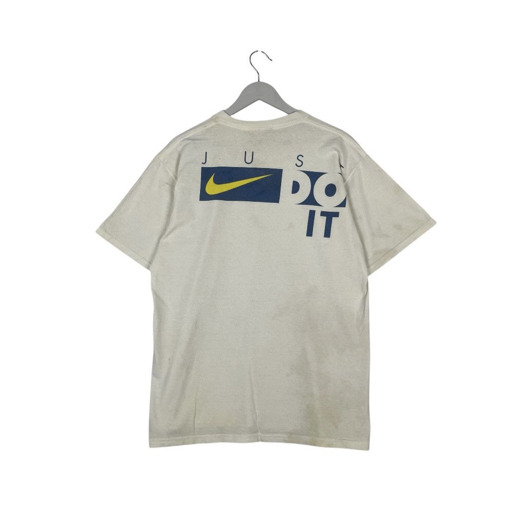 Designer × Vintage vintage Nike Just Do It Block White / Navy Blue / Yellow Size US M / EU 48-50 / 2 - 4 Thumbnail