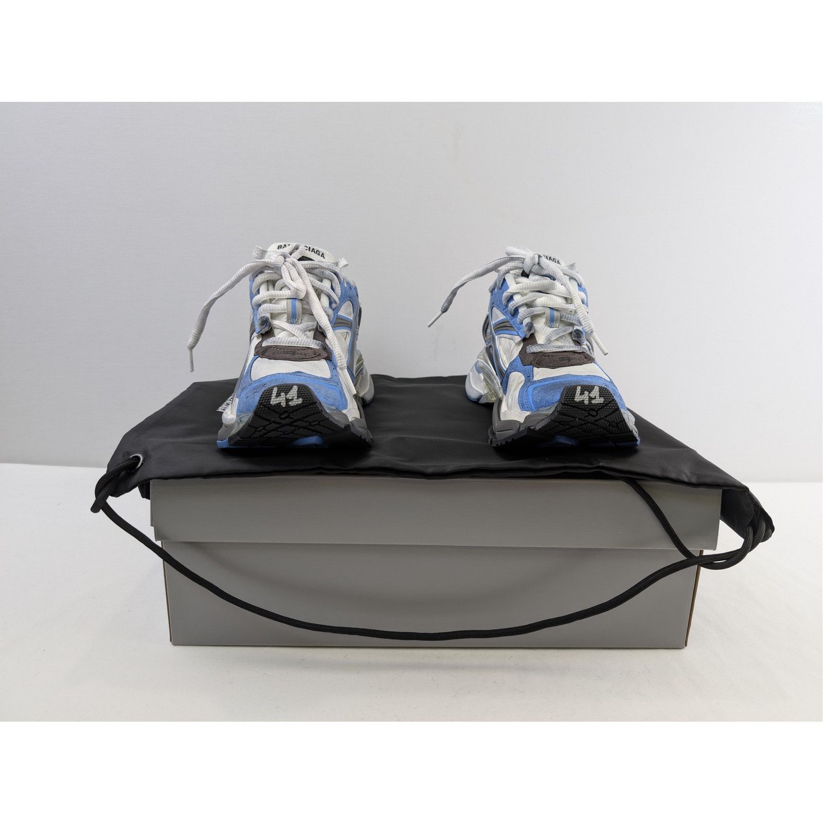 Balenciaga o1rshd1 Q:2 / Nylon Suede Mesh Runner Sneakers in Multicolor Size US 9 / EU 42 - 14 Thumbnail