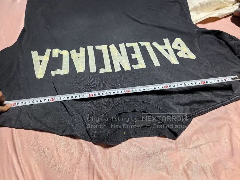 Balenciaga Balenciaga Tape Letter Logo Printed Crewneck Short Sleeve Size US XXL / EU 58 / 5 - 6 Thumbnail