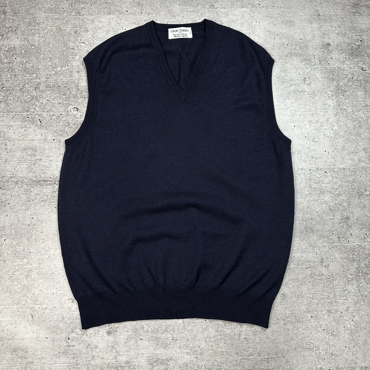 Gran Sasso Vintage Gran Sasso Vest Navy Blue Wool Men’s Size XL Size US XL / EU 56 / 4 - 1 Thumbnail