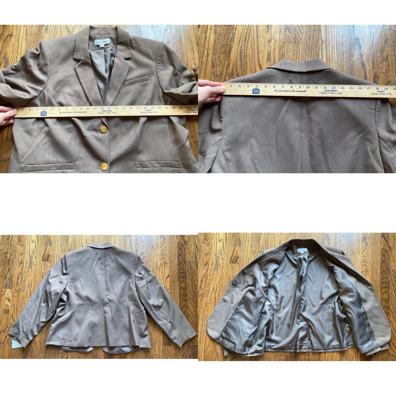 Calvin Klein Calvin Klein Blazer Womens 20W Plus Brown Notch Lapel Jacket Size 3XL / US 20-22 - 8 Thumbnail