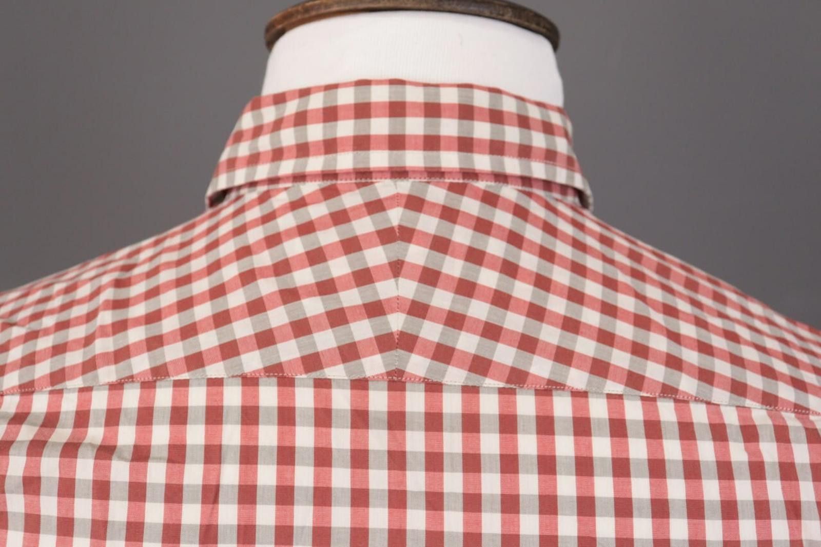 Gieves & Hawkes Red Check Dress Shirt Size M