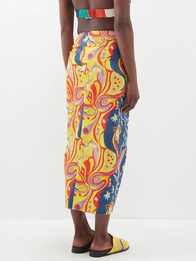 Marni o1y1125 Midi Skirt in Multicolor Size 26" / US 2 / IT 38 - 4 Thumbnail