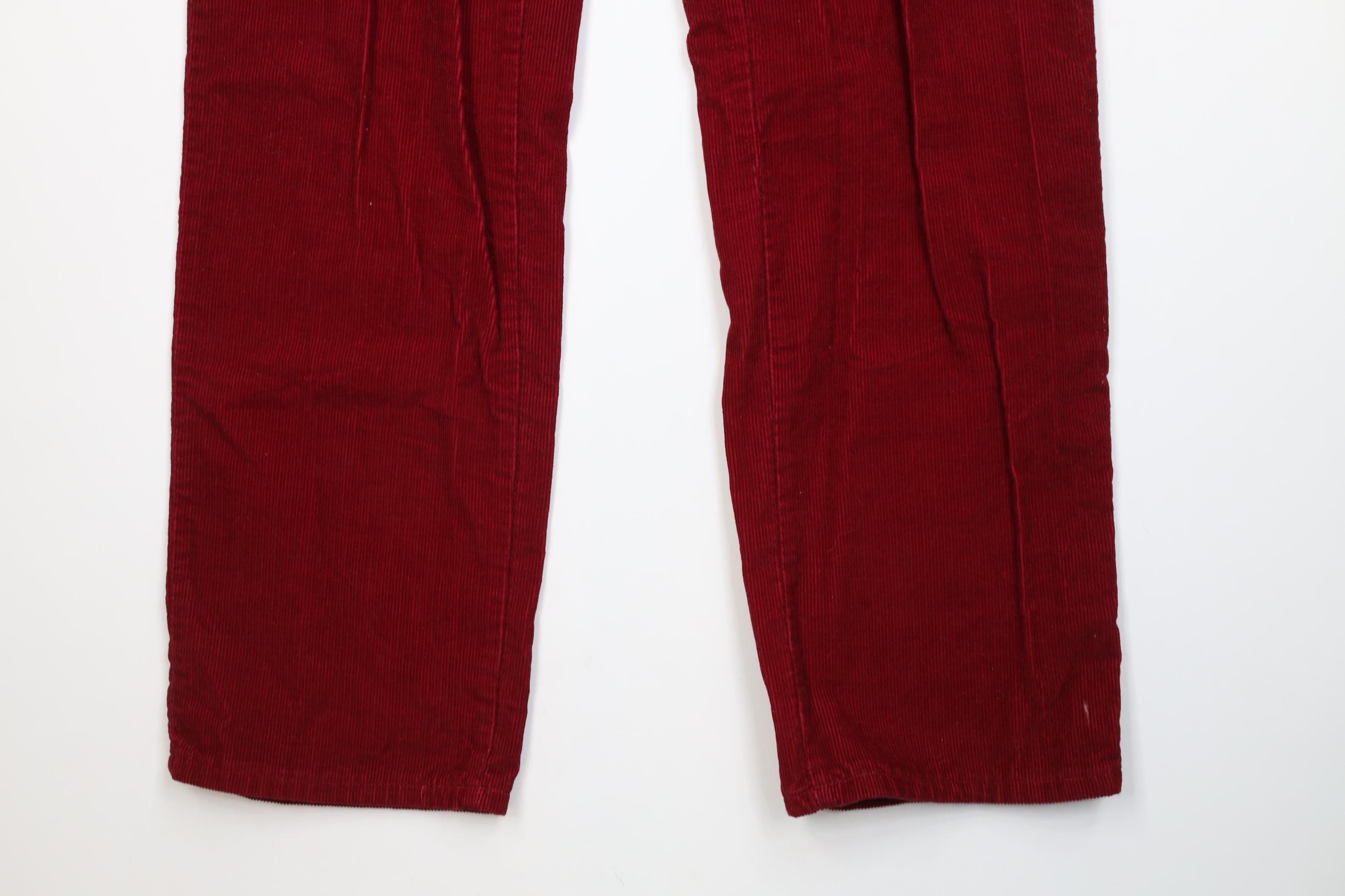 Vintage Vintage 70s 80s Streetwear Corduroy Chino Pants Red USA Size 34" / US 12 / IT 48 - 4 Thumbnail