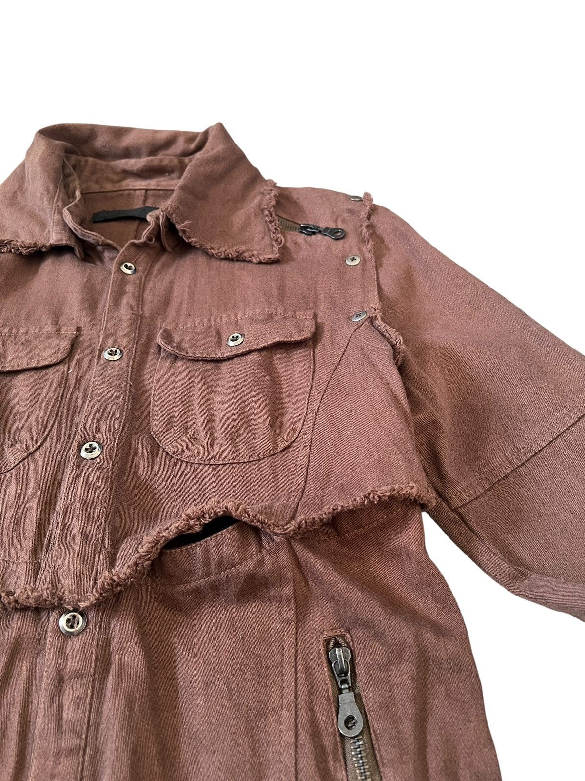 14th Addiction × GOSTAR DE FUGA × Japanese Brand Fuga Detached Lace-Up Button Shirt Jacket Size US XS / EU 42 / 0 - 11 Thumbnail