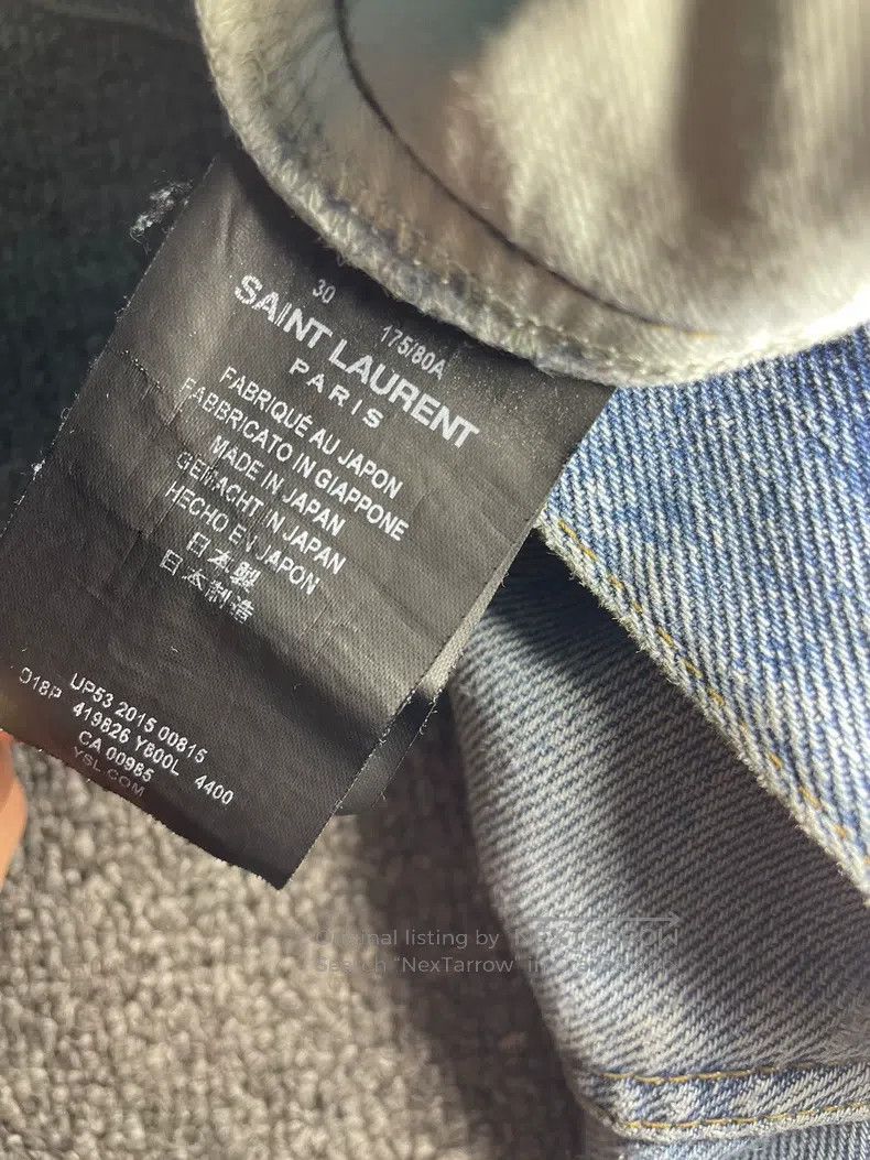 Saint Laurent Paris Saint Laurent Paris Blue Washed Knee Cut Ripped Denim Jean Size US 30 / EU 46 - 6 Thumbnail