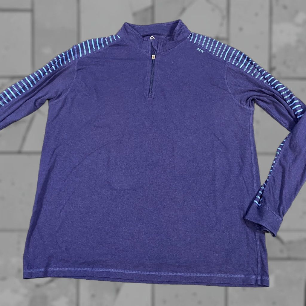 Vintage Tasc Shirt XL Blue Solid 1/4 Zip Pullover Long Sleeve Bamboo Cotton Organic Knit Blended Fabric Men Activewear Pullover 1/4 Zip Sports Size US XL / EU 56 / 4 - 1 Thumbnail