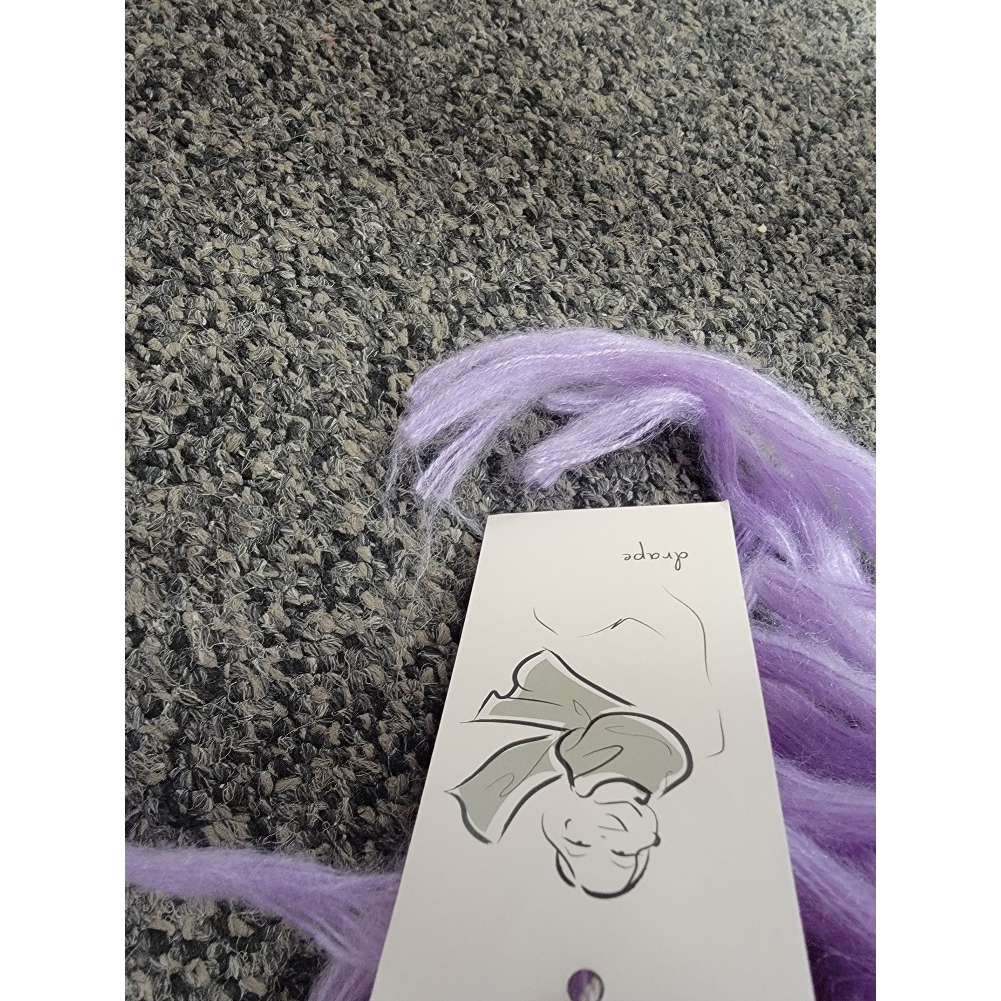 Other Hand-Knitted Lavender Fringe Scarf Soft Acrylic Winter Fashi Size ONE SIZE - 4 Thumbnail