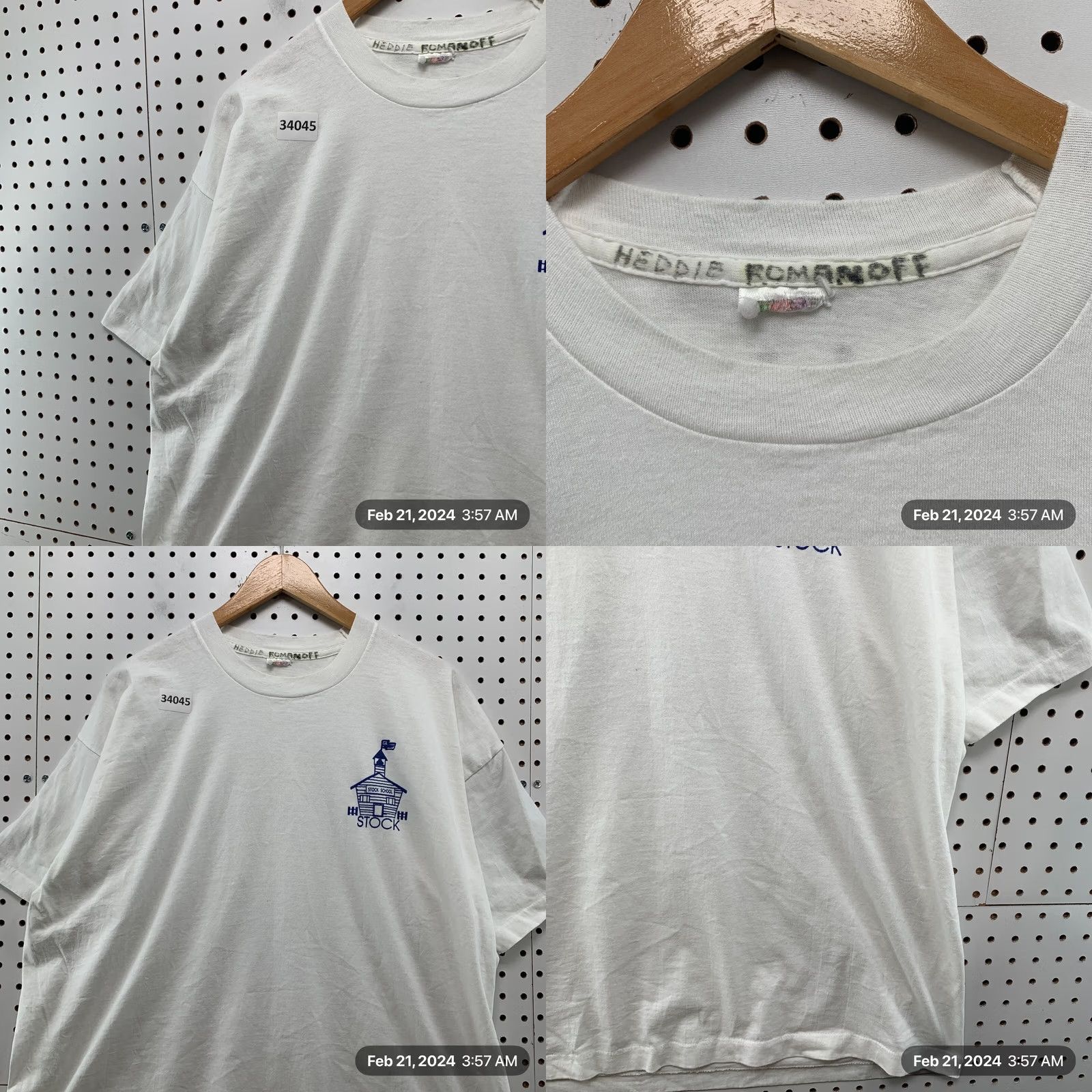 Fruit Of The Loom VINTAGE 90s Fruit of the Loom Shirt Mens 2XL White School Single Stitch Made USA Size US XXL / EU 58 / 5 - 8 Thumbnail