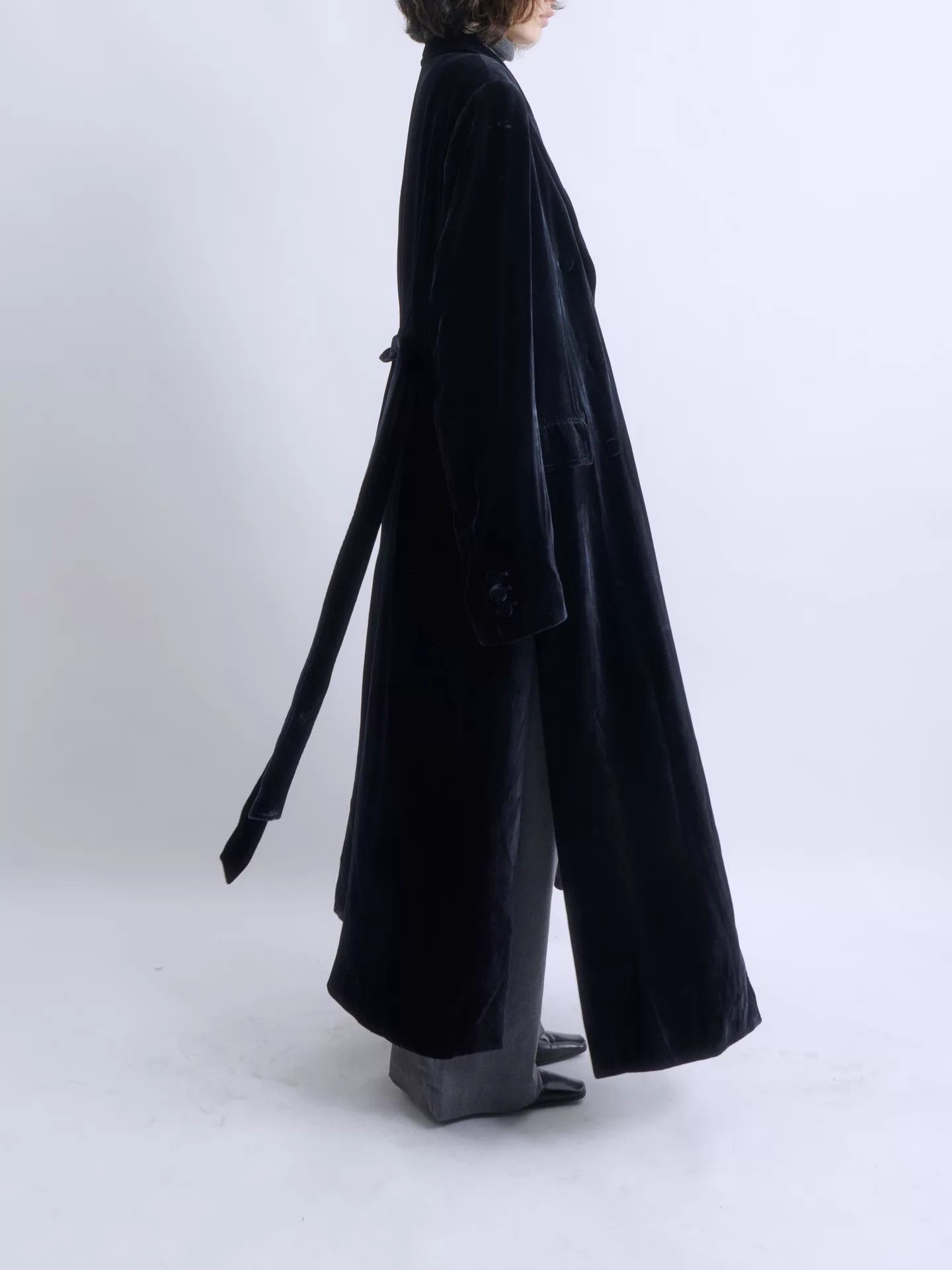 Other BY MAISON SANS TITRE blue velvet double-breasted coat Size L / US 10 / IT 46 - 3 Thumbnail
